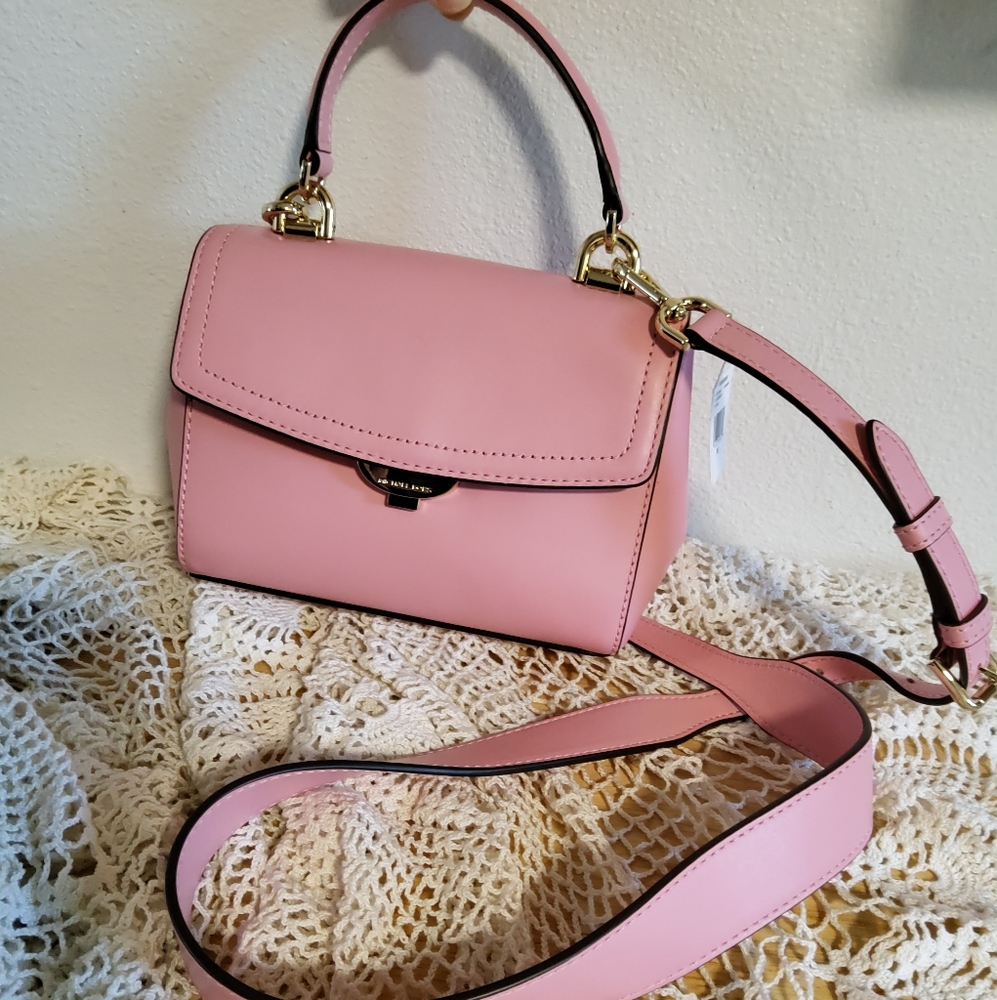 Michael Kors Extra Small Carnation Pink Leather Crossbody Bag